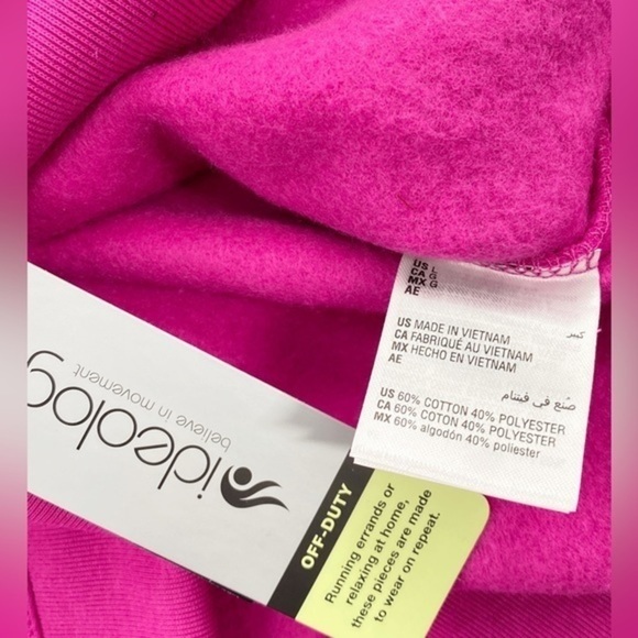 Ideology Fleece Hoodie-Color: bold berry Size Large - Picture 4 of 4